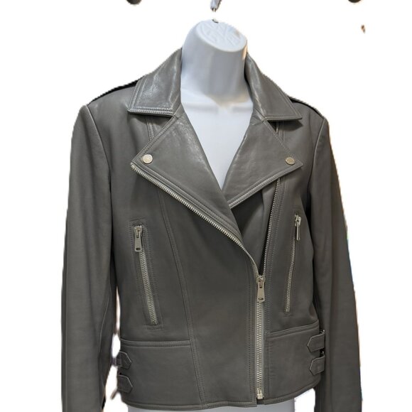 BELSTAFF Taupe MARVINGT LEATHER JACKET Sz 42 US size 4-6 - Picture 16 of 16